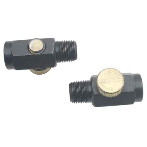 2 Pcs Brass In-Line Air Flow Regulator Adjustable 1/4" NPT Male & Female In-Line Air Flow Valves Air Pressure Compressor Control Tool (Black)