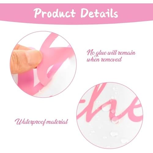 Pink Bon Appetit Kitchen Wall Sticker, Removable Vinyl Decal, Heart Shape, Classic Style, 23.6in x 11.8in