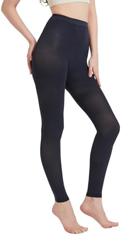 MGANG Medical Compression Pantyhose for Women & Men, Footless Waist High Compression Stockings Opaque, 20-30 mmHg Support Pantyhose, Firm Support Hose for Edema, Varicose Veins, Nursing, Navy Blue S