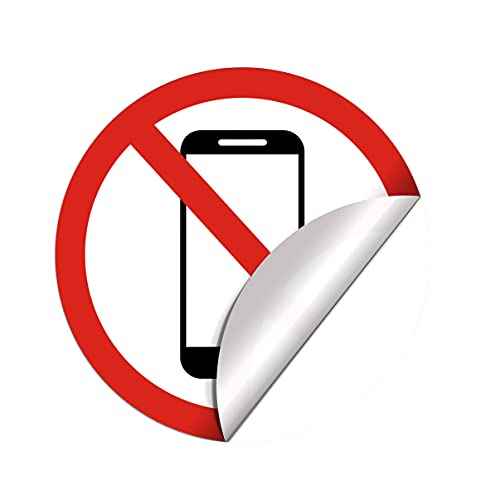 dealzEpic - No Cellphone Use/No Mobile Phone Allowed - Self Adhesive Peel and Stick Warning Vinyl Decal - 3.94 inches in Diameter | Pack of 4 Pcs