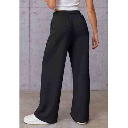 ATHMILE Womens Wide Leg Sweatpants High Waisted Baggy Pants Fashion Teen Girl Drawstring Athletic Joggers