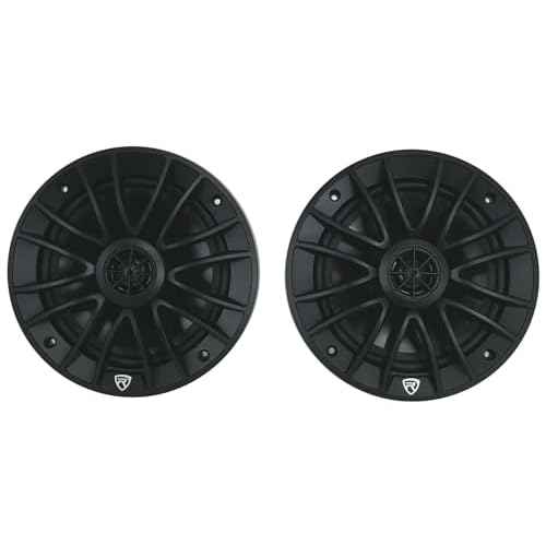 Rockville Pair RM-PREMIUM-65 Black 6.5" Marine Boat Speakers, 600W Peak/150W RMS, 4-Ohm, Crisp Audio, Waterproof Design, High-Power Handling for Boats and Outdoor Vehicles