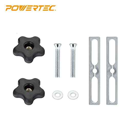 POWERTEC 71642 Miter Slot Hardware Kit (Slot Bars, Knobs, Screws, Washers)