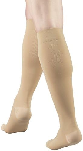Truform Short Length Surgical Stockings, 18 mmHg Compression for Men and Women, Reduced Length, Closed Toe, Beige, X-Large