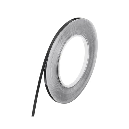 uxcell 0.2 Inch x 164Ft Foil Self Adhesive Tile Sticker Gap Sealing Tape Strip, Self Adhesive Metalized Polyester Film Tape for Graphic Arts, Wardrobe Crafts, Tile Trim Black