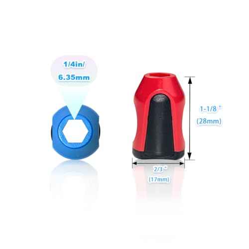 9 Pcs Screwdriver Head Magnetic Ring,Universal Magnetic Screw Ring for Electric Drill and Hand Tools (Red+Blue+Orange)