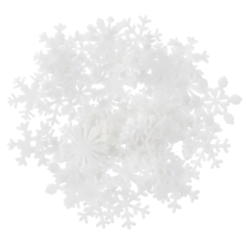 uxcell 50pcs Glow in The Dark Snowflake Fluorescent Plastic Wall Stickers Adhesive Murals Decals for Home Art Ceiling Bedroom Wall Decorations, White