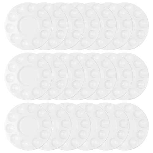20 Pack Paint Tray Palettes for Kids, Plastic White Palettes for Students, Paint Holder, Paint Supplies