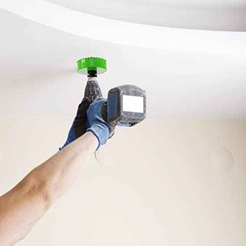 3-1/2 Inch Carbide Grit Hole Saw Cutting Through Stucco, Plaster, Cement Board, Drywall, PVC with 1-1/2" Depth, Up to 3X Faster