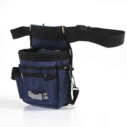 Waist Tool Bag, 8 Pockets and Screwdriver Loops Construction with Adjustable Belt, Carpenter's Tool belts, Small Tool Pouch, Tool Pouches, Tool Belts