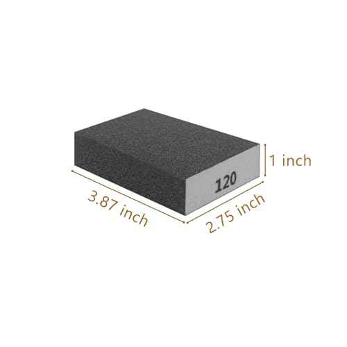 8 Pcs Wet Dry Sanding Sponges, 120 Grit Hand Sandpaper Brick, Sanding Blocks for Drywall Metal Wood Furniture