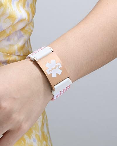Personalized Sport Medical Alert Bracelets for Women Men - Custom Medical ID Bracelets with Free Engraving - Hook and Loop/Elastic/Stainless Steel/Silicone Watch Wristband Emergency Bracelet