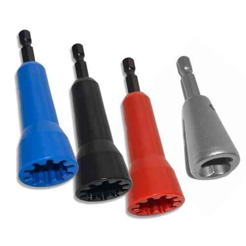 4 PCS Heavy Duty Wire Nut Twister, Fast Wire Twister Tool for Drill, Spin Twist Wire Connector Socket, Wire Connector Driver with 1/4" Chuck, Wire Stripping and Twisting Tool