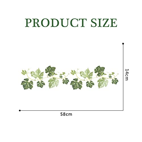 Green Vine Wall Stickers, Evergreen Ivy Leaves Hanging Tree Vine Wall Decals Peel and Stick for Living Room Bedroom Sofa TV Backdrop Wall Decoration