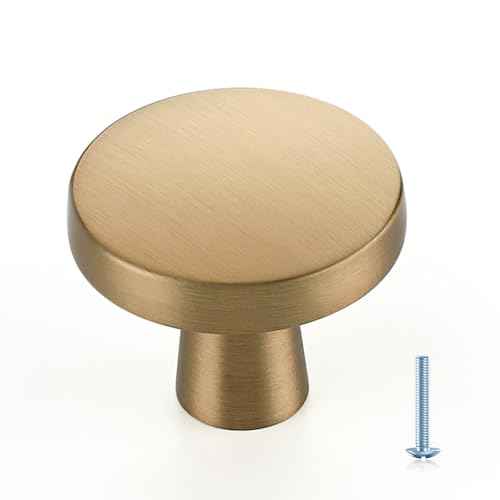 Ravinte 30 Pack Solid Single Hole Kitchen Round Cabinet Knobs Champagne Bronze Pulls Drawer Knobs Kitchen Cabinet Hardware Handles