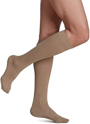 SIGVARIS Women's Casual Cotton 146 - Calf High Medical Compression Socks - 15-20mmHg