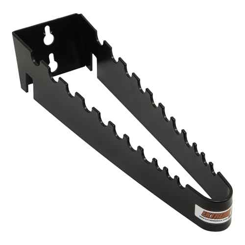 Extreme Max 5001.6715 Wall-Mount Aluminum T-Handle Wrench Holder for Enclosed Race Trailer, Shop, Garage, Storage - Holds 9 T-Handle Wrenches, Black