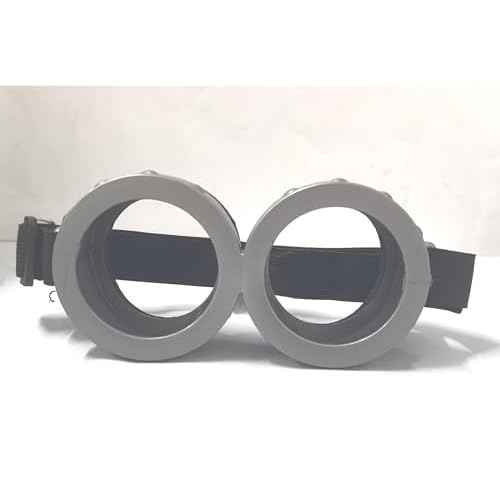 3 PCS Halloween Costume Accessories Adult Yellow Beanie Hat Steampunk Glasses Black Gloves for Men Dress up Cosplay Party
