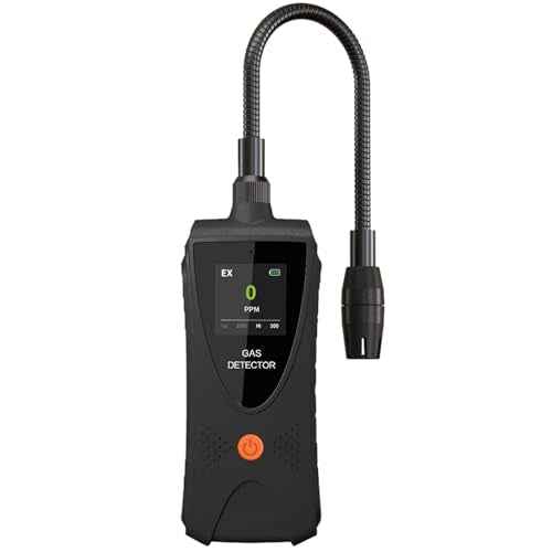 JLY-80A Gas Leak Detector, High-Precision Sensor, Flexible Metal Probe, Visual and Audible Alarm, High/Low Sensitivity Mode, Portable Combustible Gas Sniffer for Home and Industrial Use