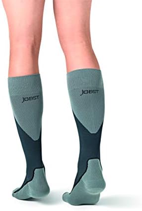 JOBST 7528911 Sport Knee High 15-20 mmHg Compression Socks, Black/Grey, Medium