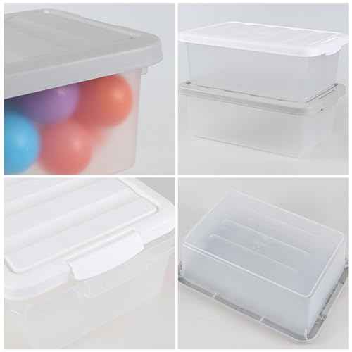 Cand 2 Pack Plastic Storage Bins with Lids, Latching Totes for Storage, 14 Qt Plastic Latching Box