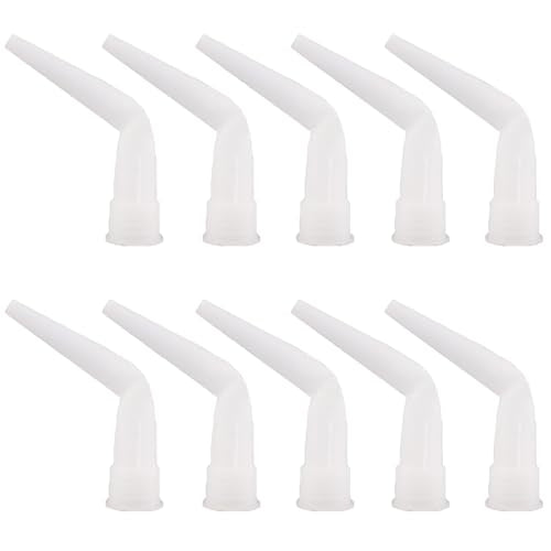 10 Pack Sausage Caulk Gun Angle Nozzle Replacement Curved Caulking Nozzles Tips for Manual Sausage Caulking Gun 10 oz Cartridge Sealants Adhesive Waterproof Caulk & Seal Silicone Sealant