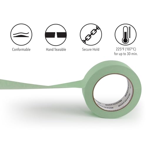 IPG Rust-Oleum Green Automotive Masking Tape, Light Green, 1.41" x 35yd, Single Roll