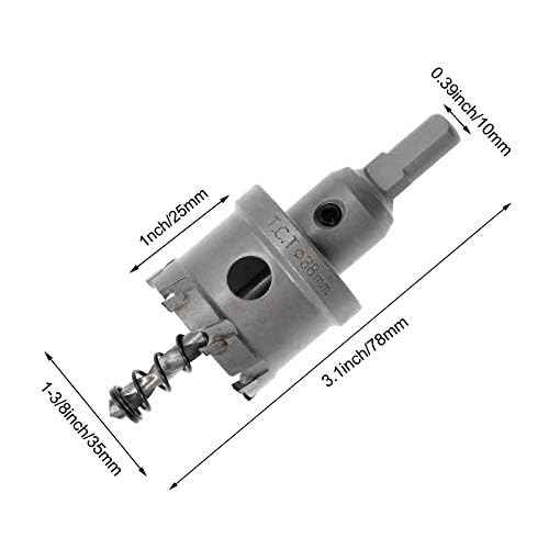 Hordion 1 3/8inch/35mm Carbide Hole Saw Cutter Drill Bit Tooth Tipped TCT Hole Cutter for Stainless Steel Sheet Metal Sheet Plastic FRP Board