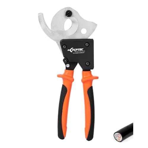 KF CPTEC Ratchet Cable Cutters Effortless up to 300mm©÷(AWG 600MCM) Ratcheting Wire Cutter for Electrical Aluminum, Copper & Multi-core Cables, Clean Cuts with No Fray