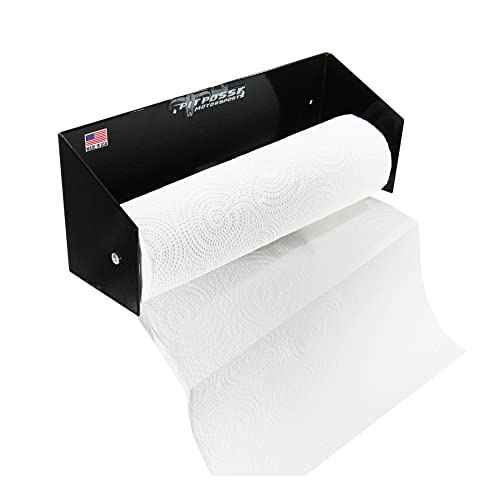 Pit Posse 573BK Paper Towel Holder Dispenser Aluminum Enclosed Trailer Shop Garage Storage Organizer-Made in USA- 5 Year Warranty-Powder Coated Black-5th Wheel, Toy Hauler, Snowmobile