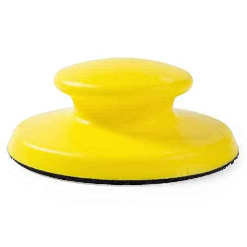 5 Inch Hand Sanding Block Hook and Loop Sanding Block 2 PCS Round and Mouse Hand Sanding Blocks Foam Sanding Blocks Auto Body Hand Sanders for Wood Mouse Sanding Pad Sandpaper Holder