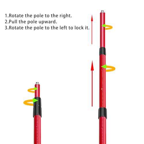 Laser Level Pole with Multi-function Fine-tuning Pan-Tilt Head£¬13.12Ft./4M With 5/8&1/4 interface screws (6.25 inches/2.36 inches) thread for Rotary and Line Lasers