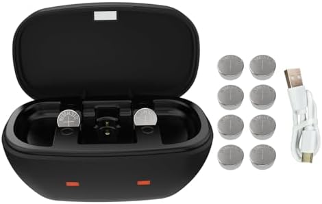 Rechargeable Hearing Aid Batteries and Charger for 312 Hearing Aid Amplifiers Battery Charger with 8 Pack 312 Button Rechargeable Batteries