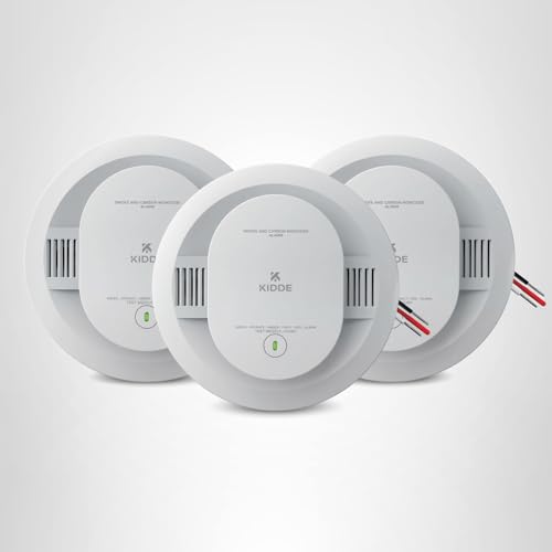 Kidde Hardwired Smoke & Carbon Monoxide Detector for Home, Interconnectable, AA Battery Backup, 3-Pack