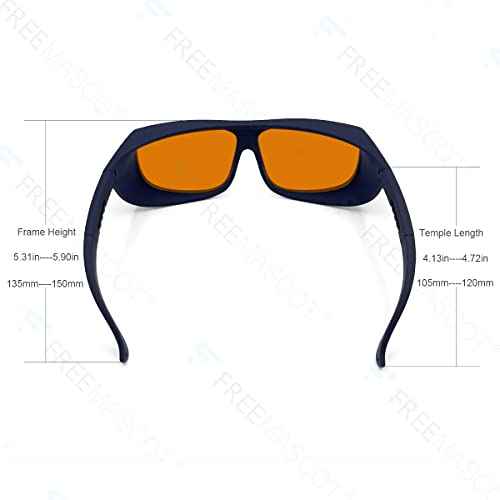 FreeMascot OD 6+ 190nm-490nm Wavelength UV light/Violet & Blue Laser Safety Glasses