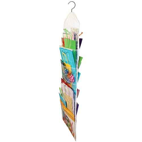 Gift Bag Organizer - Storage for Gift Bags, Bows, Ribbon and More - Organize Your Closet with this Hanging Bag & Box to Have Organization with Clear Pockets by Jokari