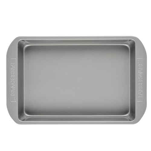 Farberware Nonstick Bakeware Baking Pan With Lid / Nonstick Cake Pan With Lid, Rectangle - 9 Inch x 13 Inch, Gray