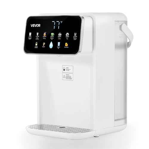 VEVOR Instant Hot Water Dispenser, Countertop Boiling Water Dispenser with Adjustable 7 Temperatures & 7 Water Volumes, 118oz Removable Water Tank, Quick Heating with Touchscreen & Child Lock for Home