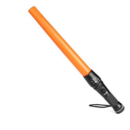 UltraFire 16-Inch Traffic Control Wand LED Flashlight, 980 Lumen Traffic Wand Flashlight, 5 Modes with Red Strobe Mode, Marshaling Wand for Airport, Parking, Fire Department (Battery Not Included)