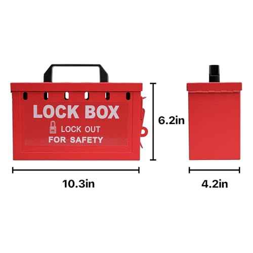 Lockout Tagout Group Lock Box,Portable Red Loto Group Box with 12 Locking Holes,Big Premium Lock Box for OSHA Compliant Group Loto Procedures,8001