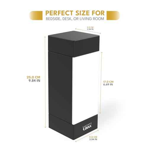 Square Shabbos Lamp ? Elegant Black Finish | Sabbath Lamp with Blackout Hood | UL Approved, Kosher, 15W LED Bulb Included