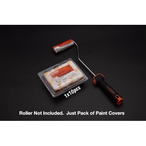 Edward Tools 4¡± Paint Roller Covers Refills Pack of 10 - Polyester and Acrylic for Smooth and Semi Smooth Surfaces - Paint Roller Cover Replacements with 1/2¡± Naps - for All Paints and Stains