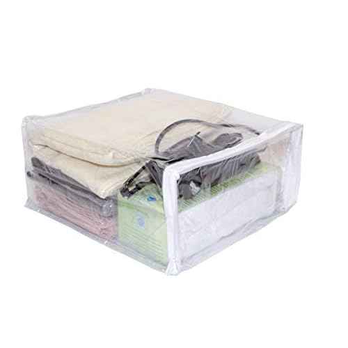 10-Pack Clear Vinyl Storage Bags 9 x 11 x 5 Inch with Zipper and 7.5" Display Pocket