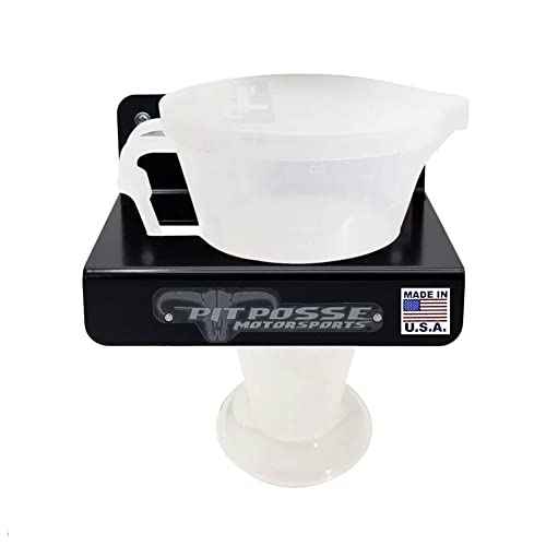 Pit Posse PP107BK Ratio Measuring Cup Caddie Caddy Holder - Made in USA - Garage Enclosed Trailer Shop Automotive Race Car Accessory Aluminum Storage Organizer Includes Mounting Hardware (Black)