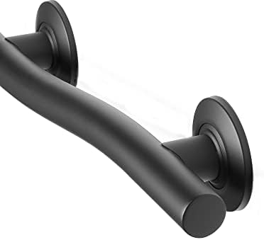 Seachrome 18'' Designer Wave Shaped Shower Grab Bar, Matte Black (GW-3518-QCR-MB)