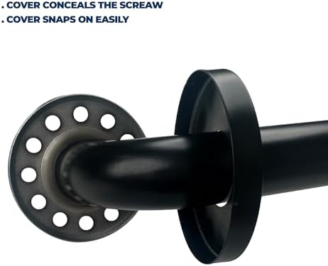 2 Pack 16 Inch Shower Grab Bars - Matte Black - Grab Bars for Showers, Bathtubs, Seniors, and Elderly