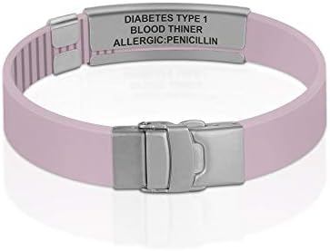 Divoti Custom Engraved Medical Alert ID Bracelet – Dual-Sided Laser Etching, Silicone Wristband, Stainless Steel Security Clasp – Adjustable & Trim-to-Fit – Emergency Medical Info Band for Men & Women