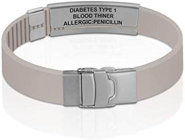 Divoti Custom Engraved Medical Alert ID Bracelet – Dual-Sided Laser Etching, Silicone Wristband, Stainless Steel Security Clasp – Adjustable & Trim-to-Fit – Emergency Medical Info Band for Men & Women