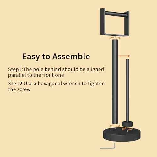 YUMORE Toilet Paper Holder Stand with Storage, Bathroom Weighted Base Floor Toilet Paper Roll Holder Free Standing for 3 Rolls, Matte Black