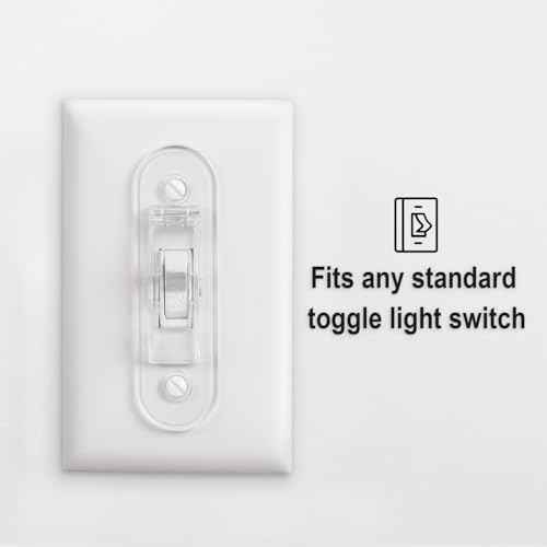 Wall Switch Guard, Childproof Light Switch Cover Guard | Toggle Style | Light Switch Protection | Lock Toggle Switch in On or Off Position | 8 Pack, Clear